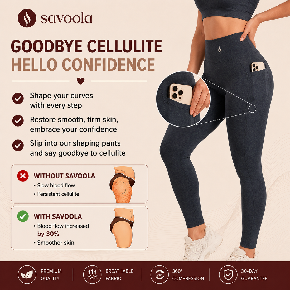 Savoola™️ Pocket 3D Anti-Cellulite Sculpting Leggings