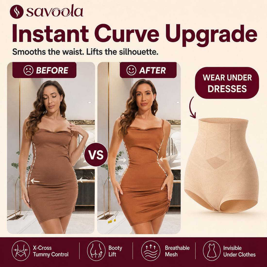Savoola™️ 3D Sculpt High-Waist Tummy Control Shaper