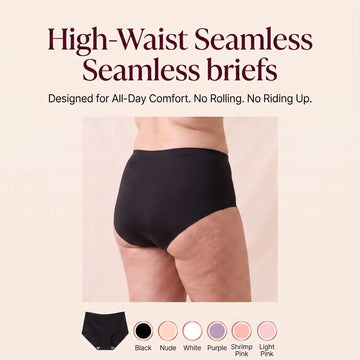 High-Waisted Seamless Underwear Full-Coverage Briefs