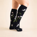 compression-socks flower balck style